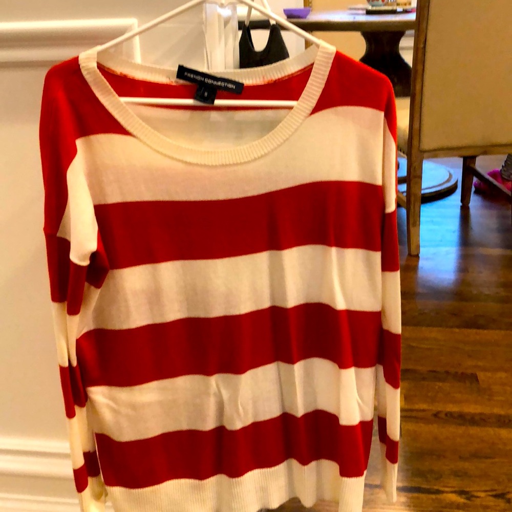 French connection long sleeved stripe shirt